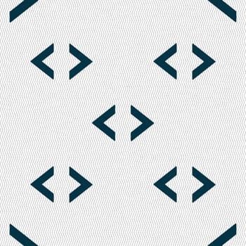 Code sign icon. Programmer symbol. Seamless abstract background with geometric shapes. illustration