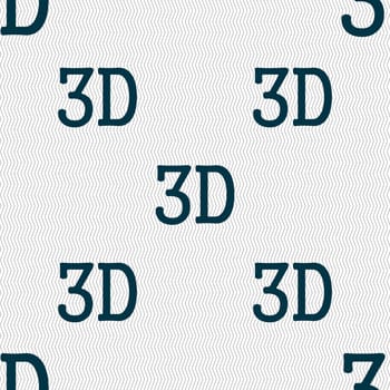 3D sign icon. 3D New technology symbol. Seamless abstract background with geometric shapes. illustration