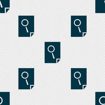 Search in file sign icon. Find in document symbol. Seamless abstract background with geometric shapes. illustration