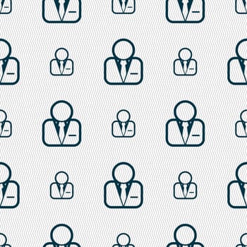 Avatar icon sign. Seamless pattern with geometric texture. illustration