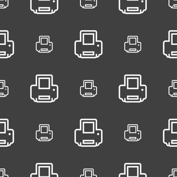 Printing icon sign. Seamless pattern on a gray background. illustration