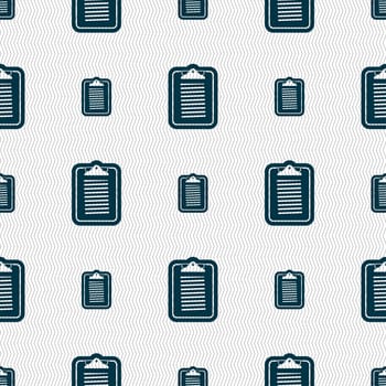 Text file icon sign. Seamless pattern with geometric texture. illustration