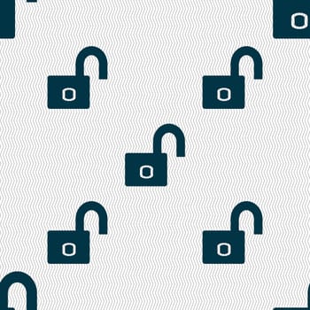 Lock sign icon. Locker symbol. Seamless abstract background with geometric shapes. illustration