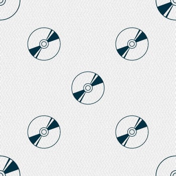Cd, DVD, compact disk, blue ray icon sign. Seamless pattern with geometric texture. illustration