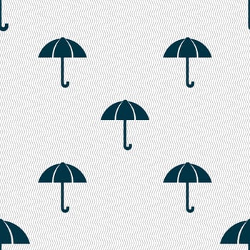 Umbrella sign icon. Rain protection symbol. Seamless abstract background with geometric shapes. illustration