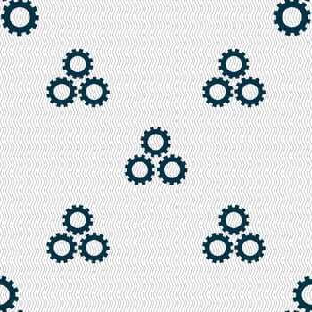 Cog settings sign icon. Cogwheel gear mechanism symbol. Seamless abstract background with geometric shapes. illustration