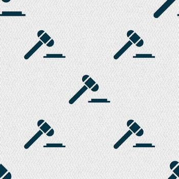 judge hammer icon. Seamless abstract background with geometric shapes. illustration