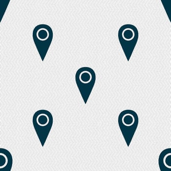 Map pointer icon sign. Seamless abstract background with geometric shapes. illustration