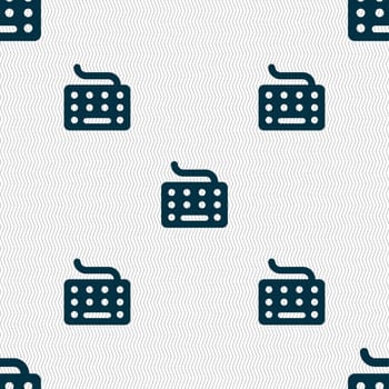 keyboard icon sign. Seamless pattern with geometric texture. illustration