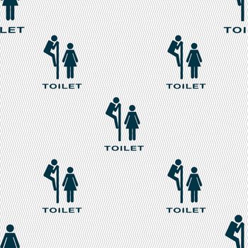 toilet icon sign. Seamless pattern with geometric texture. illustration