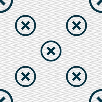 Cancel icon. no sign. Seamless abstract background with geometric shapes. illustration