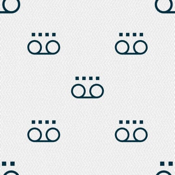 audio cassette icon sign. Seamless pattern with geometric texture. illustration