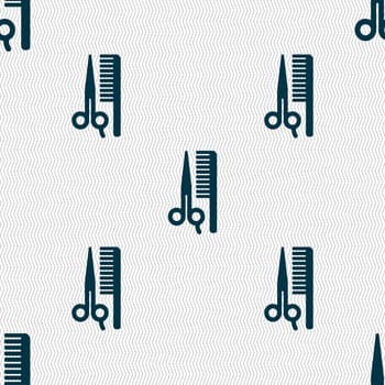 hair icon sign. Seamless pattern with geometric texture. illustration