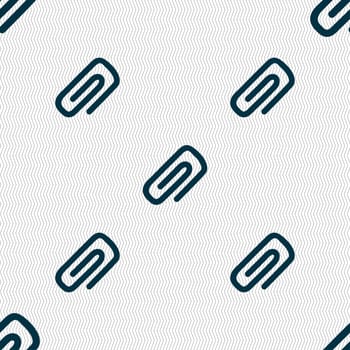 clip to paper icon sign. Seamless pattern with geometric texture. illustration