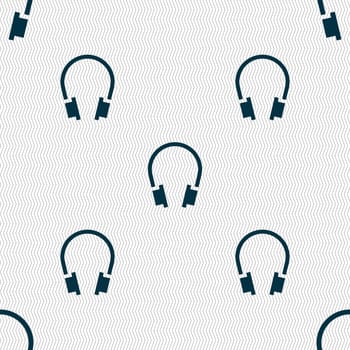 headsets icon sign. Seamless pattern with geometric texture. illustration