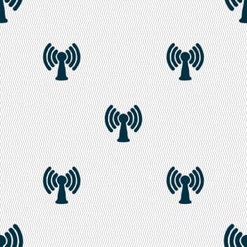 Wi-fi, internet icon sign. Seamless pattern with geometric texture. illustration