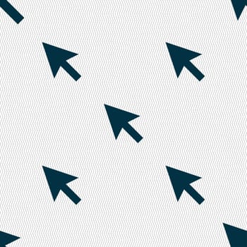 arrow cursor, computer mouse icon sign. Seamless pattern with geometric texture. illustration