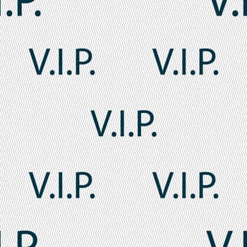 Vip sign icon. Membership symbol. Very important person. Seamless abstract background with geometric shapes. illustration