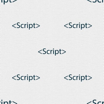 Script sign icon. Javascript code symbol. Seamless abstract background with geometric shapes. illustration