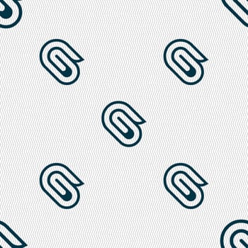 paper clip icon sign. Seamless pattern with geometric texture. illustration