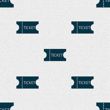 ticket icon sign. Seamless abstract background with geometric shapes. illustration