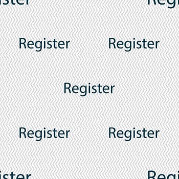 Register sign icon. Membership symbol. Website navigation. Seamless abstract background with geometric shapes. illustration