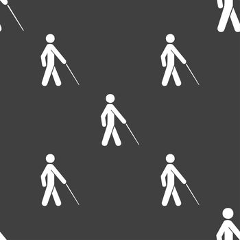 blind icon sign. Seamless pattern on a gray background. illustration