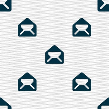 Mail, envelope, letter icon sign. Seamless pattern with geometric texture. illustration