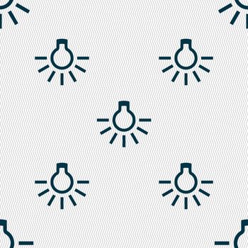 light bulb icon sign. Seamless pattern with geometric texture. illustration