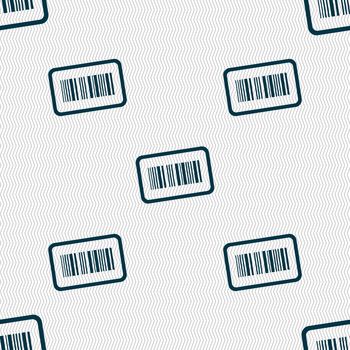 Barcode icon sign. Seamless pattern with geometric texture. illustration