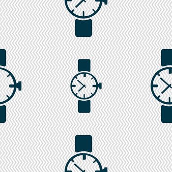 watches icon symbol . Seamless abstract background with geometric shapes. illustration