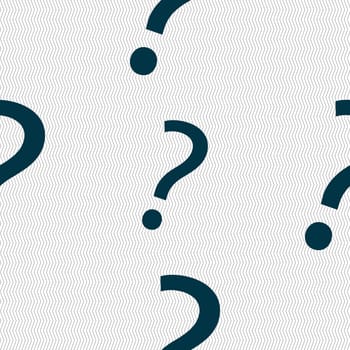 Question mark sign icon. Help symbol. FAQ sign. Seamless abstract background with geometric shapes. illustration