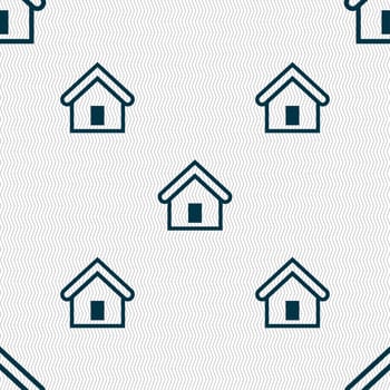 House icon sign. Seamless pattern with geometric texture. illustration