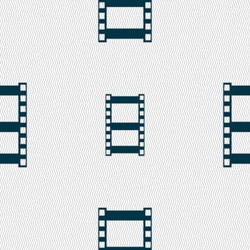 Video sign icon. Video frame symbol. Seamless abstract background with geometric shapes. illustration