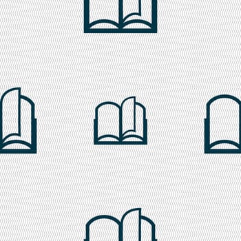 Book sign icon. Open book symbol. Seamless abstract background with geometric shapes. illustration