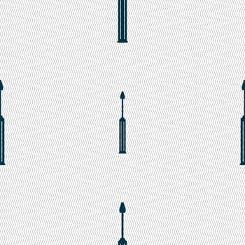 Screwdriver tool sign icon. Fix it symbol. Repair sig. Seamless abstract background with geometric shapes. illustration