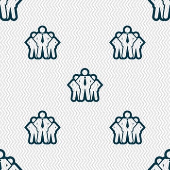 business team icon sign. Seamless pattern with geometric texture. illustration