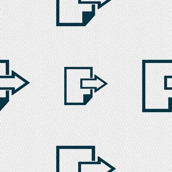 Export file icon. File document symbol. Seamless abstract background with geometric shapes. illustration