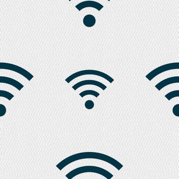 Wifi sign. Wi-fi symbol. Wireless Network icon zone. Seamless abstract background with geometric shapes. illustration
