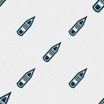 Pencil icon sign. Seamless pattern with geometric texture. illustration