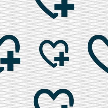 Heart sign icon. Love symbol. Seamless abstract background with geometric shapes. illustration