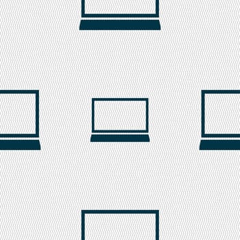 Laptop sign icon. Notebook pc symbol. Seamless abstract background with geometric shapes. illustration