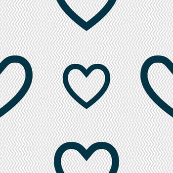 Heart sign icon. Love symbol. Seamless abstract background with geometric shapes. illustration