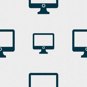 Computer widescreen monitor sign icon. Seamless abstract background with geometric shapes. illustration