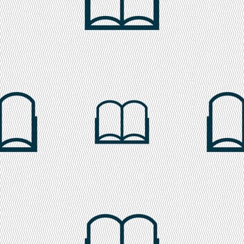 Book sign icon. Open book symbol. Seamless abstract background with geometric shapes. illustration