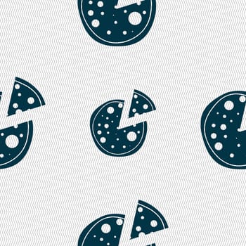 Pizza Icon. Seamless abstract background with geometric shapes. illustration