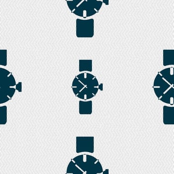 watches icon symbol . Seamless abstract background with geometric shapes. illustration