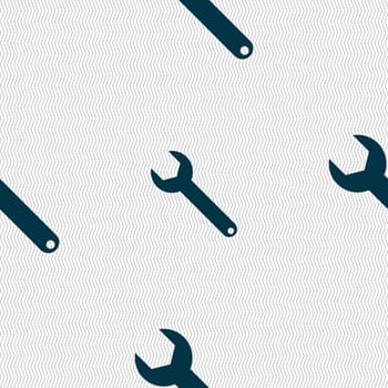 Wrench key sign icon. Service tool symbol. Seamless abstract background with geometric shapes. illustration