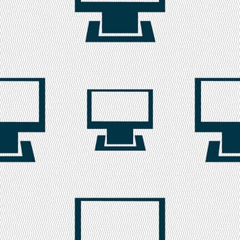 Computer widescreen monitor sign icon. Seamless abstract background with geometric shapes. illustration