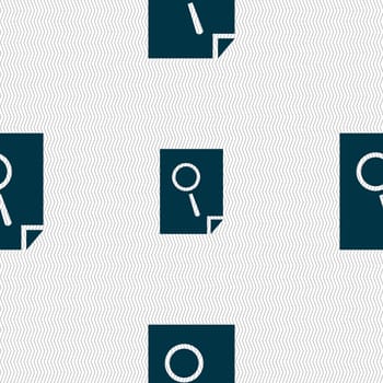 Search in file sign icon. Find in document symbol. Seamless abstract background with geometric shapes. illustration